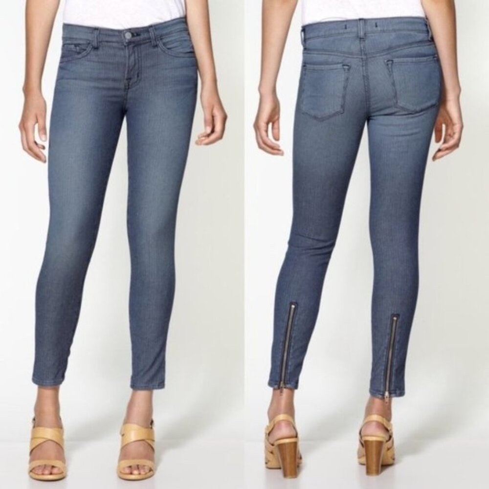 J Brand Cass Skinny Vin Stripe Zip Jeans 28